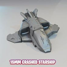 Load image into Gallery viewer, 15mm Crashed Space Shuttle Starship Spaceship - Sci-Fi Scatter Terrain - Tabletop Terrain