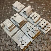 Load image into Gallery viewer, Tycho Starport Cargo Crates Barrels Containers Terrain Scenery  SciFi Wargaming 28mm 3d Printed Props