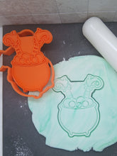 Load image into Gallery viewer, Witch in Cauldron Halloween Cookie Cutter 3D Printed Biscuit Stamp Fondant