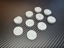 Load image into Gallery viewer, 10 x 25mm Sci Fi Miniature Bases Industrial Base Toppers 3d Printed Tabletop Terrain