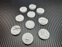Load image into Gallery viewer, 27mm x 10 Sci Fi Miniature Bases Industrial Base Toppers 3d Printed Tabletop Terrain