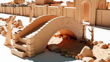 Load image into Gallery viewer, Stone Cobblestone Bridge Desert Edge 28mm 32mm Wargaming Foot Bridge 3D Printed