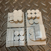 Load image into Gallery viewer, Tycho Starport Cargo Crates Barrels Containers Terrain Scenery  SciFi Wargaming 28mm 3d Printed Props