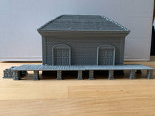 Load image into Gallery viewer, 28mm Railway Station Clock Tower Model Train Station Building with Platform