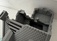 Load image into Gallery viewer, 28mm Destroyed Town House in as Destroyed State with Porch Wargaming Building