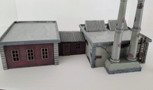 Load image into Gallery viewer, Power Station OO Gauge Model Industrial Building Chimneys and Warehouse Building