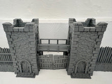 Load image into Gallery viewer, Fortified Medieval Gatehouse & Palisade Viking Saxon Terrain 3D Printed 28mm