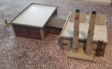 Load image into Gallery viewer, Power Station OO Gauge Model Industrial Building Chimneys and Warehouse Building