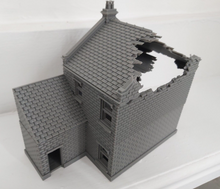 Load image into Gallery viewer, Destroyed 28mm Detached House with Shed Wargaming Building Tabletop Gaming