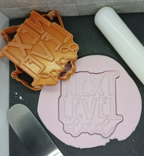 Load image into Gallery viewer, Next Level Dad Cookie Cutter 3D Printed Biscuit Stamp Fondant Icing Fathers Day