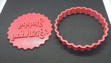 Load image into Gallery viewer, Happy Birthday Circle Cookie Cutter 3D Printed Biscuit Stamp Fondant Icing Cake