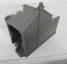 Load image into Gallery viewer, Destroyed 28mm Detached House with Shed Wargaming Building Tabletop Gaming