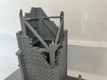 Load image into Gallery viewer, Ruined Bell Tower Tabletop Terrain Wargaming Destroyed Ruins Building 28mm