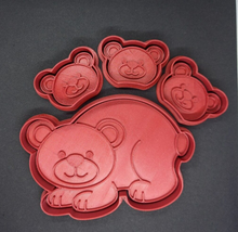 Load image into Gallery viewer, Mummy Bear and Baby Bears Cookie Cutter 3D Printed Biscuit Stamp Fondant Mothers