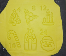 Load image into Gallery viewer, Advent Calendar 24 Christmas Cookie Cutter Set 3D Printed Biscuit Stamp Fondant14