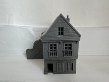 Load image into Gallery viewer, Ruined House with Wooden Barricades - Tabletop Terrain Wargaming Buildings 28mm