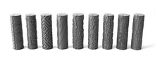Load image into Gallery viewer, Clay Polymer Texture Roller Wargaming Base Detail Roller Concrete Patterns Set 16