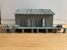Load image into Gallery viewer, 28mm Railway Warehouse Shipping Building Train Station Building with Platform