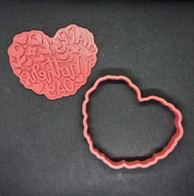 Load image into Gallery viewer, Happy Mothers Day Heart Shape Cookie Cutter 3DPrinted Biscuit Stamp Fondant