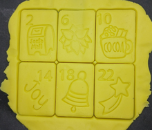 Load image into Gallery viewer, Advent Calendar 24 Christmas Cookie Cutter Set 3D Printed Biscuit Stamp Fondant10
