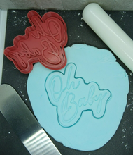 Load image into Gallery viewer, Oh Baby Wording Cookie Cutter 3D Printed Biscuit Stamp Fondant Baby Shower Cake