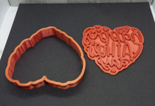 Load image into Gallery viewer, Happy Fathers Day Heart Cookie Cutter 3D Printed Biscuit Stamp Fondant Icing