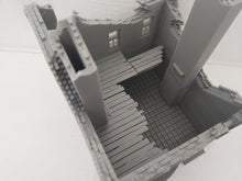 Load image into Gallery viewer, Ruined Large 3 Storey Town House Tabletop Destroyed Wargaming Buildings 28mm