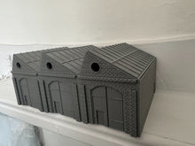 Load image into Gallery viewer, Industrial Storage Triple Warehouse Kit Removable Roof Wargaming Building 28mm