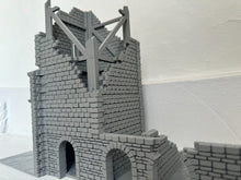 Load image into Gallery viewer, Ruined Bell Tower Tabletop Terrain Wargaming Destroyed Ruins Building 28mm