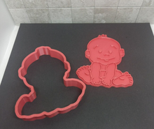 Load image into Gallery viewer, Baby Sitting Cookie Cutter 3D Printed Biscuit Stamp Fondant Baby Shower Cake