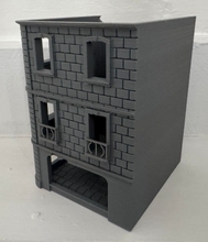 Load image into Gallery viewer, 28mm Destroyed Shop Retail Ruin - Destroyed Wargaming Curved Building Terrain2