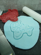 Load image into Gallery viewer, Oh Baby Wording Cookie Cutter 3D Printed Biscuit Stamp Fondant Baby Shower Cake
