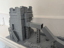 Load image into Gallery viewer, 28mm Damaged Industrial Factory Warehouse Wargaming Building Terrain Ruins