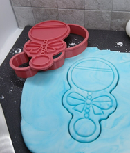Load image into Gallery viewer, Baby Rattle Cookie Cutter 3D Printed Biscuit Stamp Fondant Baby Shower Cake