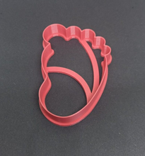 Load image into Gallery viewer, Baby Footprint Cookie Cutter 3D Printed Biscuit Stamp Fondant Icing Baby Shower