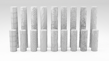 Load image into Gallery viewer, Clay Polymer Texture Roller Wargaming Base Detail Roller Concrete Patterns Set 16