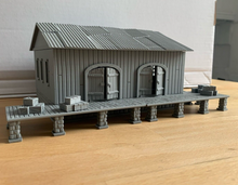 Load image into Gallery viewer, 28mm Railway Warehouse Shipping Building Train Station Building with Platform