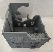 Load image into Gallery viewer, 28mm Ruined and Destroyed Town House Style with Porch Wargaming Building