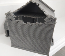 Load image into Gallery viewer, Destroyed 28mm Detached House with Shed Wargaming Building Tabletop Gaming