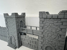 Load image into Gallery viewer, Fortified Medieval Gatehouse & Palisade Viking Saxon Terrain 3D Printed 28mm