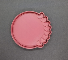 Load image into Gallery viewer, Circle Cookie Cutter With Hearts 3D Printed Biscuit Stamp Fondant Icing Cake