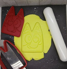Load image into Gallery viewer, Bluey Head Cookie Cutter 3D Printed Biscuit Stamp Fondant Icing Cake Decoration