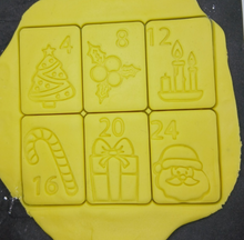 Load image into Gallery viewer, Advent Calendar 24 Christmas Cookie Cutter Set 3D Printed Biscuit Stamp Fondant15