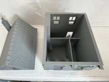 Load image into Gallery viewer, Small Ruined House with Wooden Barricades - Tabletop Wargaming Buildings 28mm