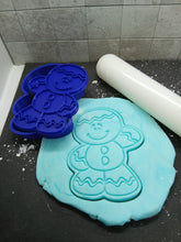 Load image into Gallery viewer, Cartoon Gingerbread Man Christmas Cookie Cutter 3D Printed Biscuit Stamp Fondant1