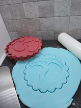 Load image into Gallery viewer, Baby Footprint Circle Cookie Cutter 3D Printed Biscuit Stamp Fondant Baby Shower