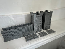 Load image into Gallery viewer, Fortified Medieval Gatehouse & Palisade Viking Saxon Terrain 3D Printed 28mm