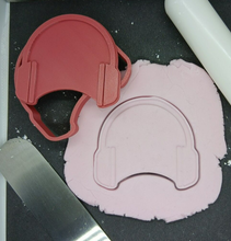 Load image into Gallery viewer, Gaming Headset Headphones Cookie Cutter 3D Printed Biscuit Stamp Fondant Icing
