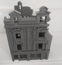 Load image into Gallery viewer, Double Fronted Town House with Shop Ruin Tabletop Wargaming Destroyed Building
