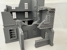 Load image into Gallery viewer, 28mm Ruined and Destroyed Town House Style with Porch Wargaming Building